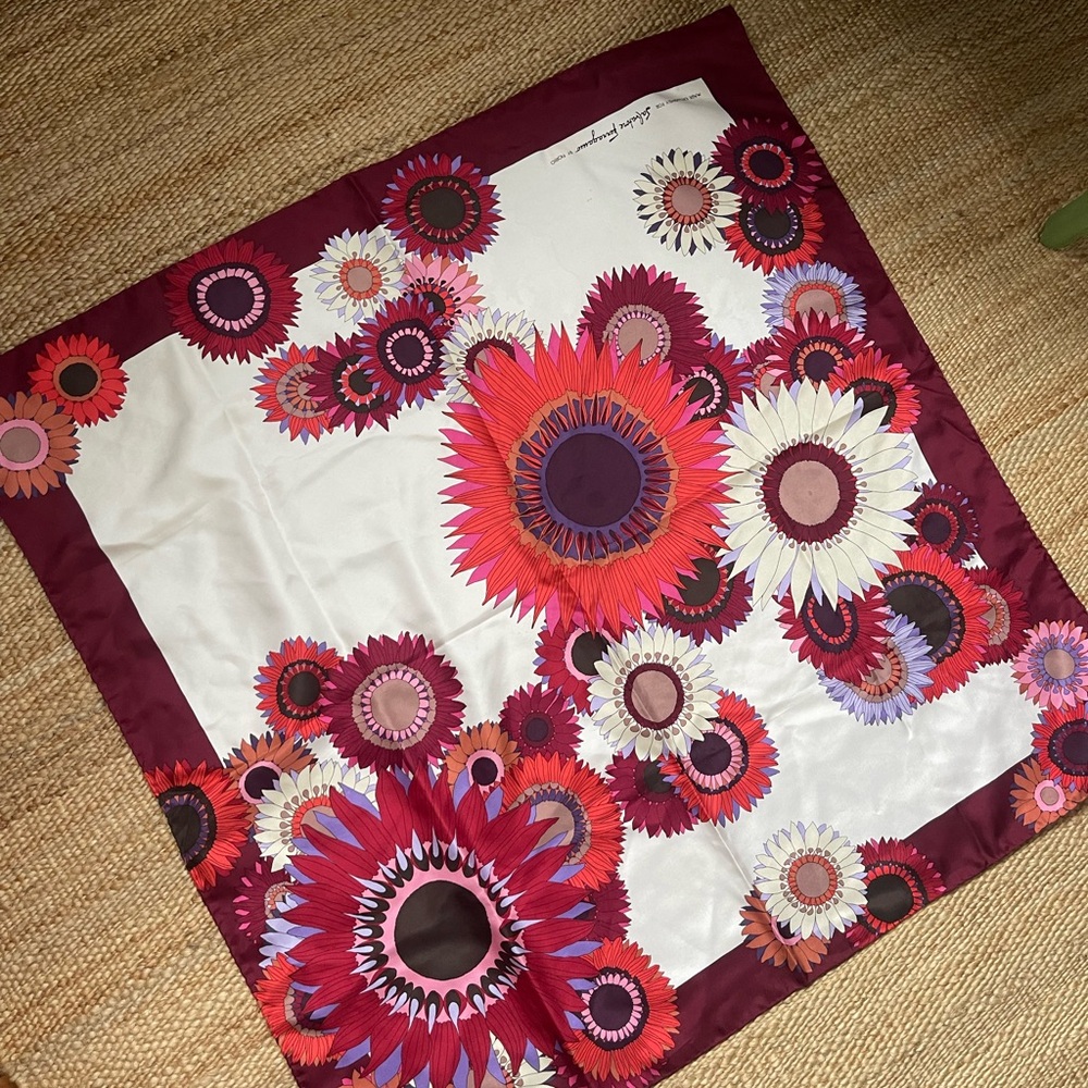 Vintage 1970s Salvatore Ferragamo silk scarf